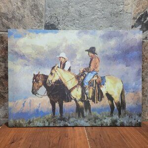 Cowboy Canvas Wall Art Print Stretched on Wooden Frame